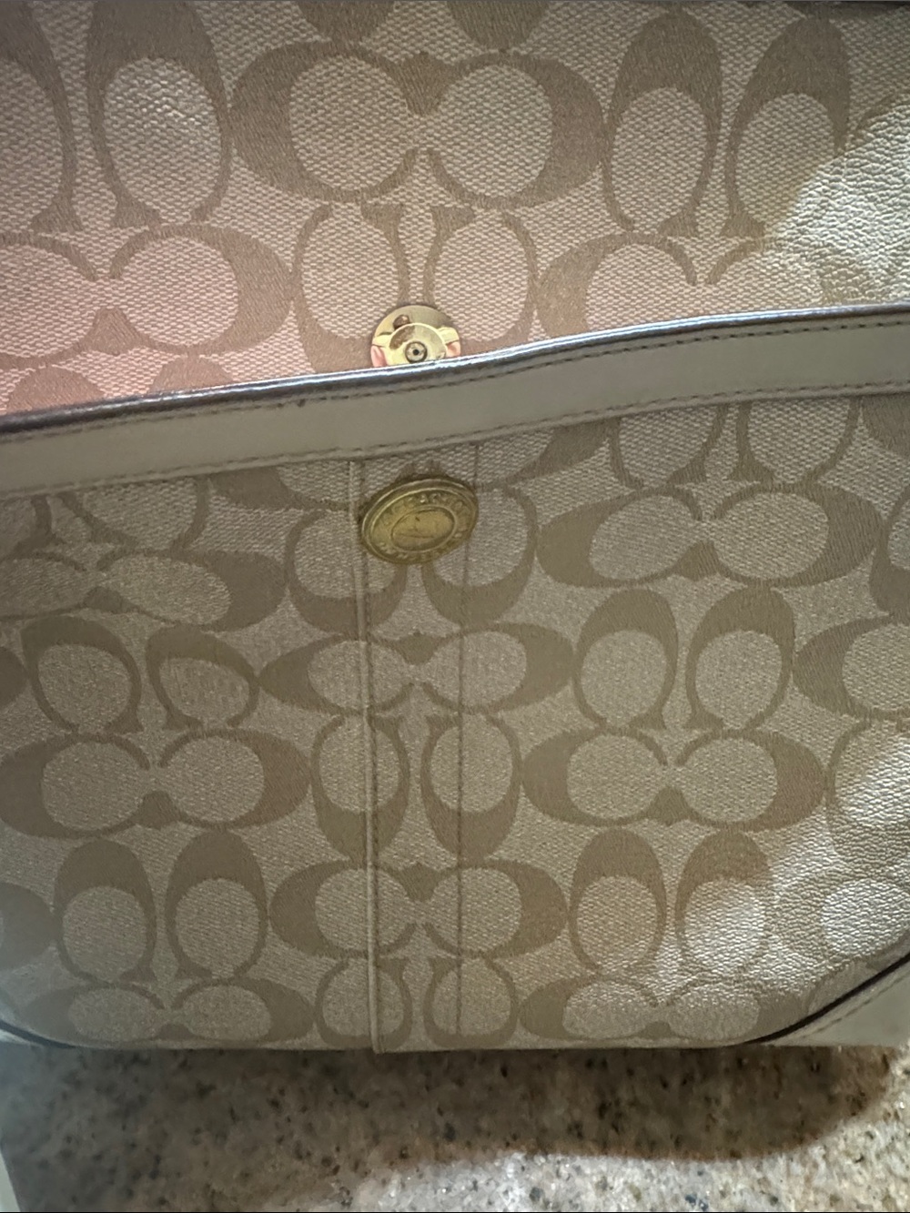 Authentic vintage Coach Beige Signature heritage Tote - Picture 8 of 14